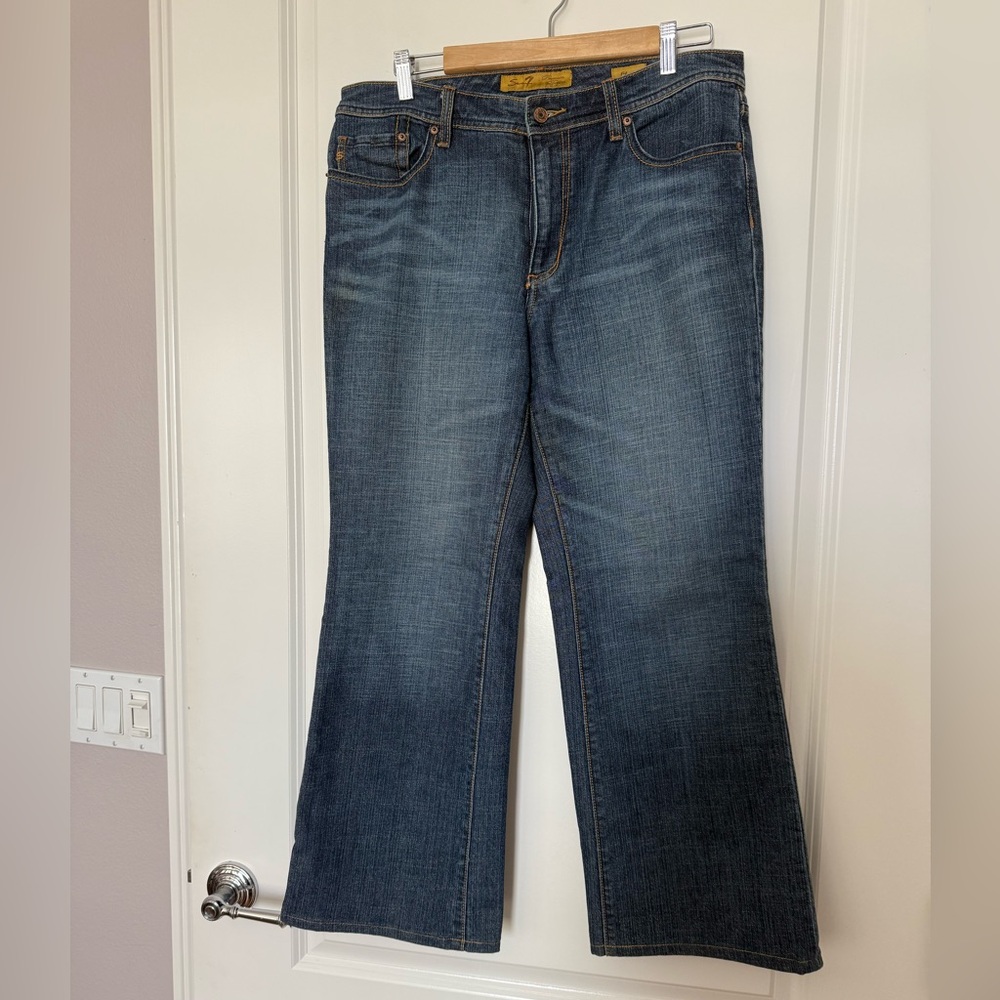 Seven7 Women's Flare Jeans in Dark Blue